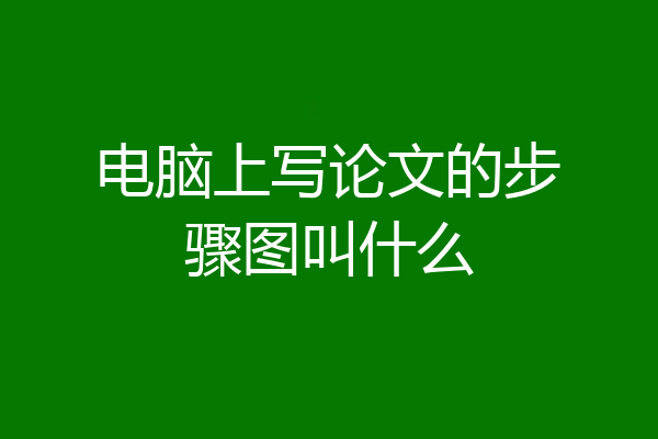 电脑上写论文的步骤图叫什么