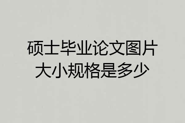 硕士毕业论文图片大小规格是多少