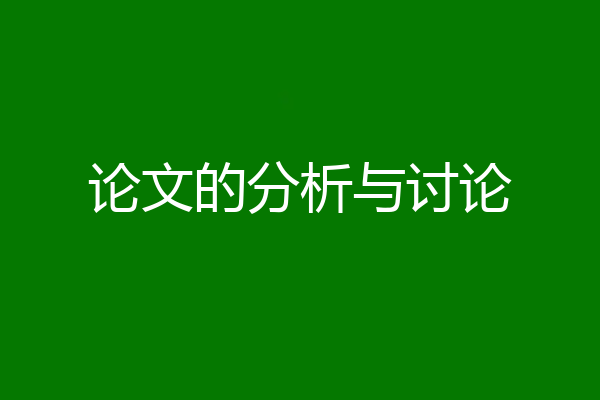 论文的分析与讨论