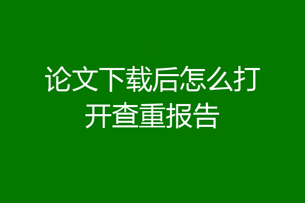 论文下载后怎么打开查重报告
