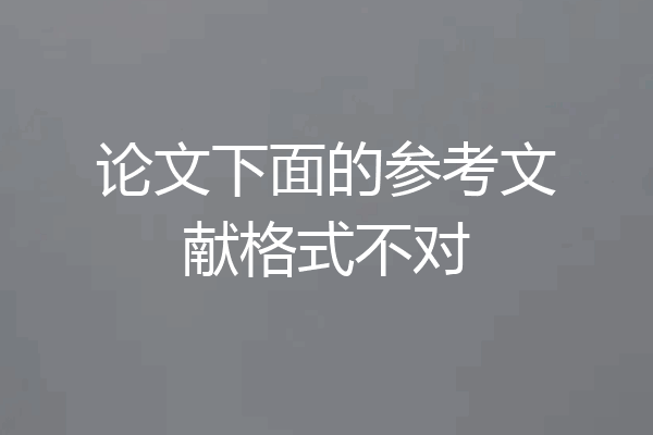 论文下面的参考文献格式不对