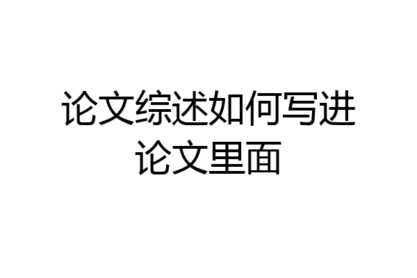 论文综述如何写进论文里面