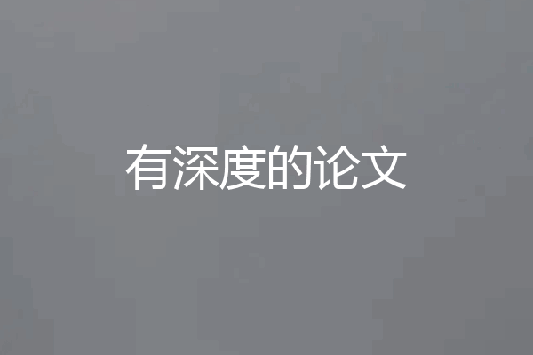 有深度的论文