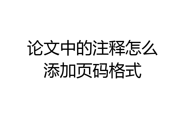 论文中的注释怎么添加页码格式