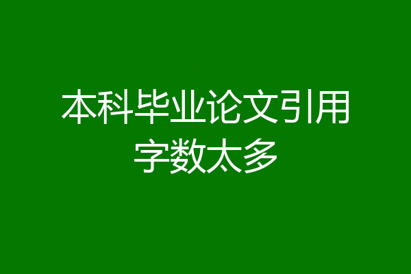 本科毕业论文引用字数太多