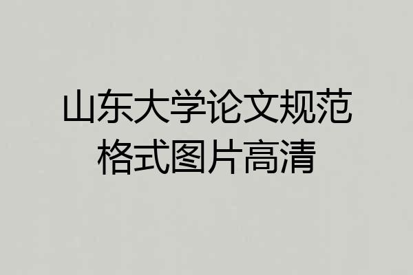 山东大学论文规范格式图片高清