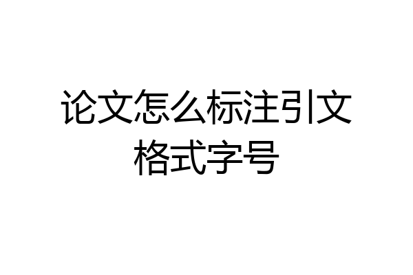 论文怎么标注引文格式字号