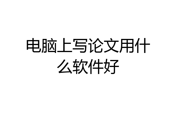 电脑上写论文用什么软件好