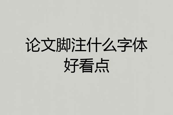 论文脚注什么字体好看点