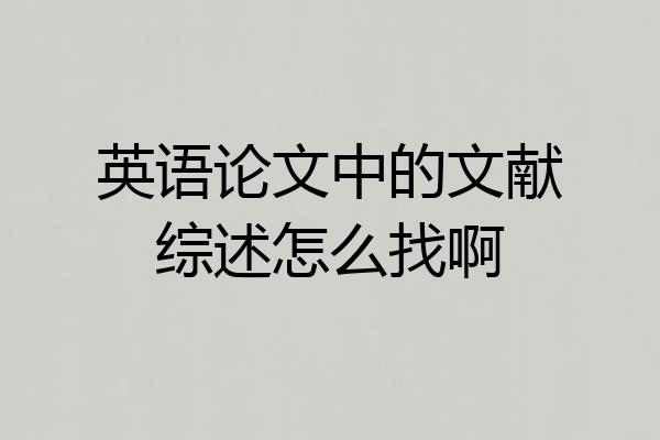 英语论文中的文献综述怎么找啊