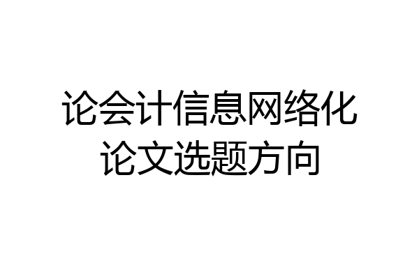 论会计信息网络化论文选题方向