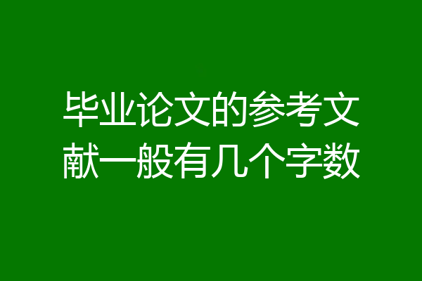 毕业论文的参考文献一般有几个字数