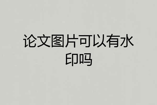 论文图片可以有水印吗