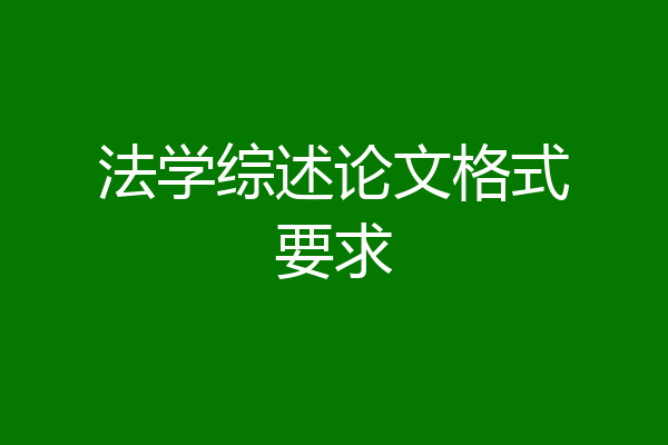 法学综述论文格式要求