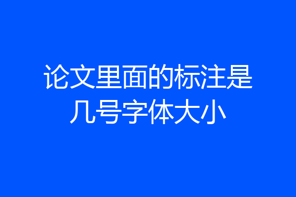 论文里面的标注是几号字体大小