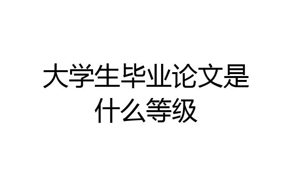 大学生毕业论文是什么等级