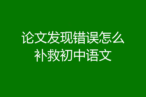 论文发现错误怎么补救初中语文
