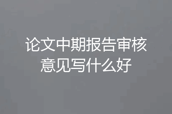 论文中期报告审核意见写什么好