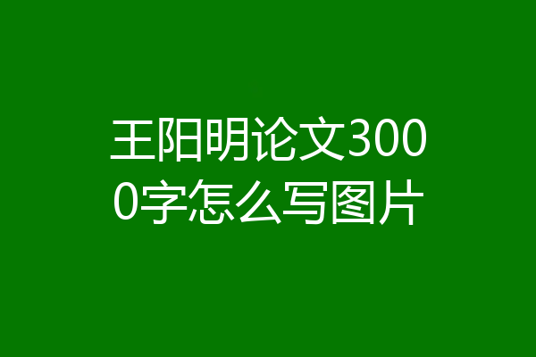 王阳明论文3000字怎么写图片