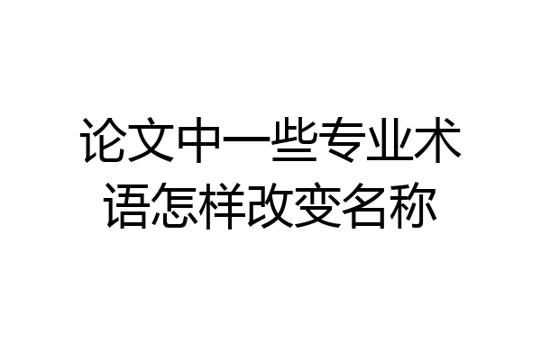 论文中一些专业术语怎样改变名称