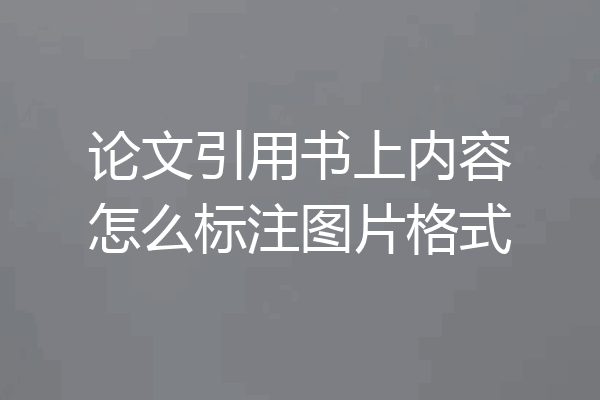 论文引用书上内容怎么标注图片格式