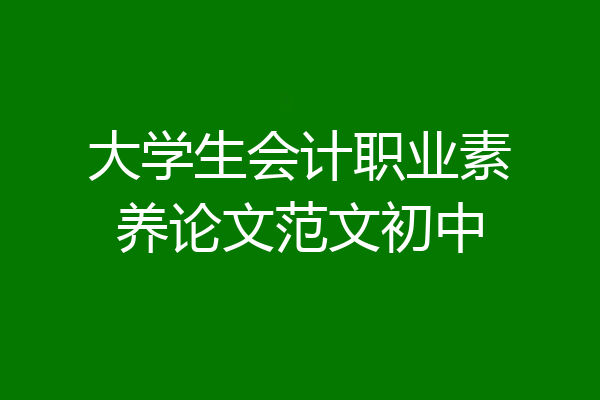 大学生会计职业素养论文范文初中
