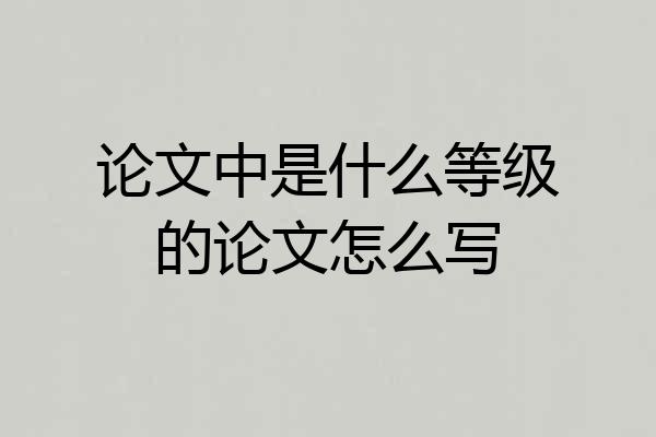 论文中是什么等级的论文怎么写