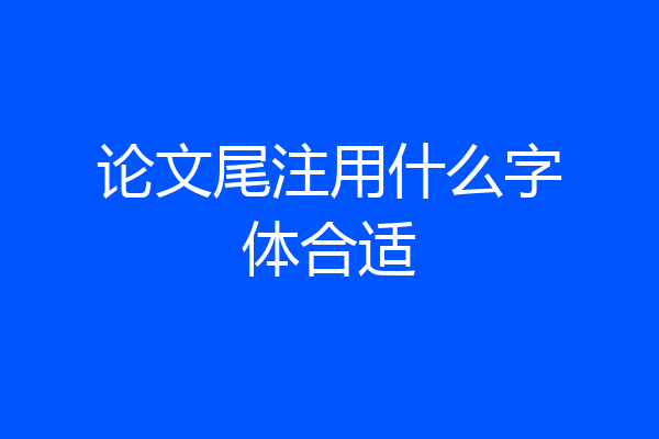 论文尾注用什么字体合适