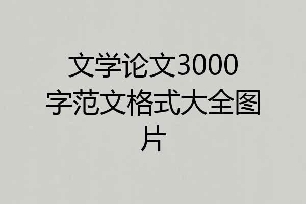 文学论文3000字范文格式大全图片