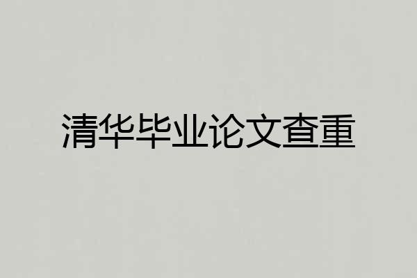 清华毕业论文查重