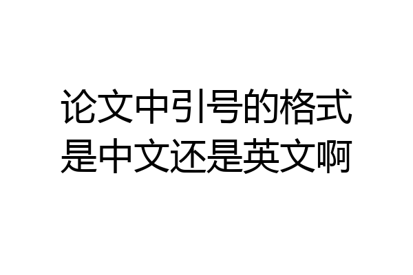 论文中引号的格式是中文还是英文啊