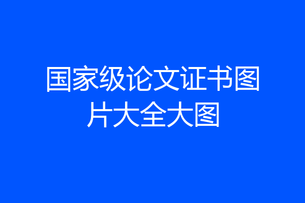 国家级论文证书图片大全大图