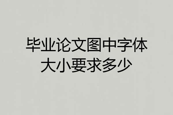 毕业论文图中字体大小要求多少