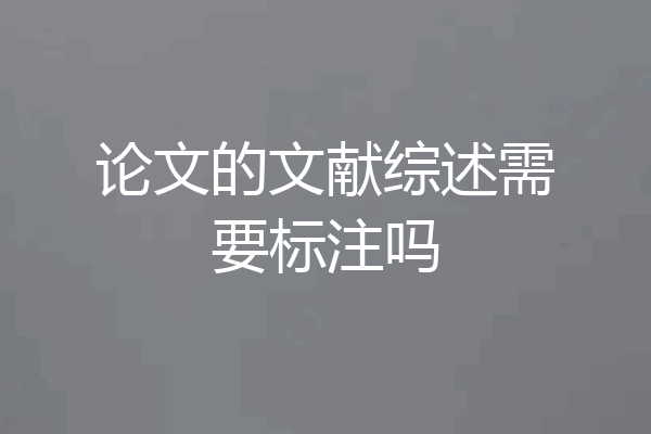 论文的文献综述需要标注吗