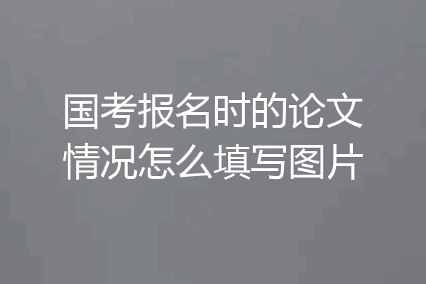 国考报名时的论文情况怎么填写图片