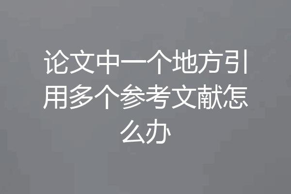 论文中一个地方引用多个参考文献怎么办