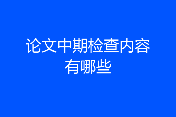 论文中期检查内容有哪些
