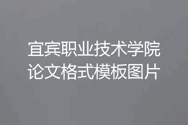 宜宾职业技术学院论文格式模板图片