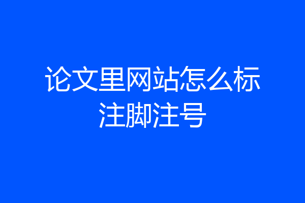 论文里网站怎么标注脚注号