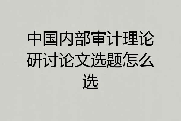 中国内部审计理论研讨论文选题怎么选