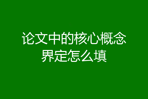 论文中的核心概念界定怎么填