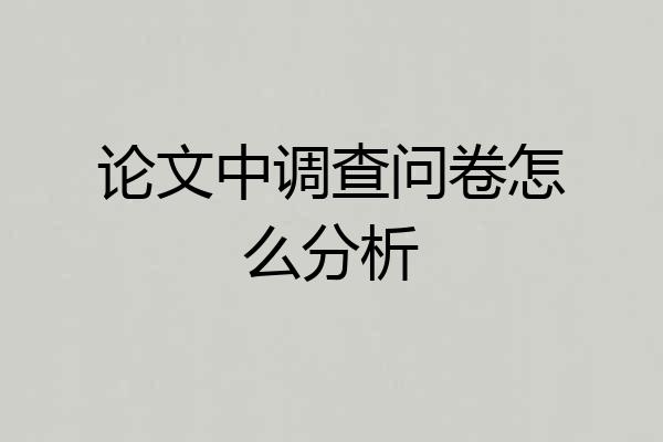 论文中调查问卷怎么分析