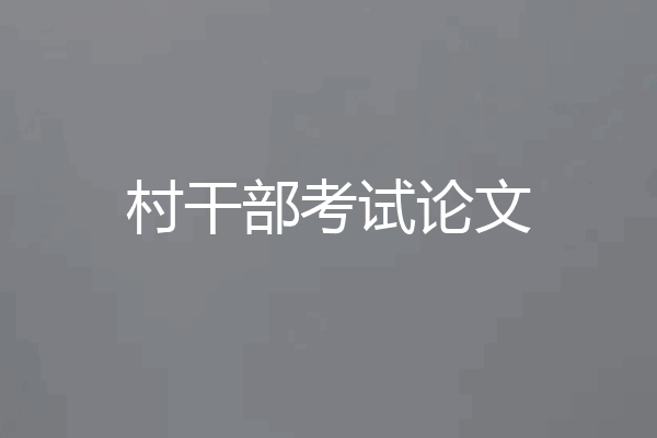 村干部考试论文
