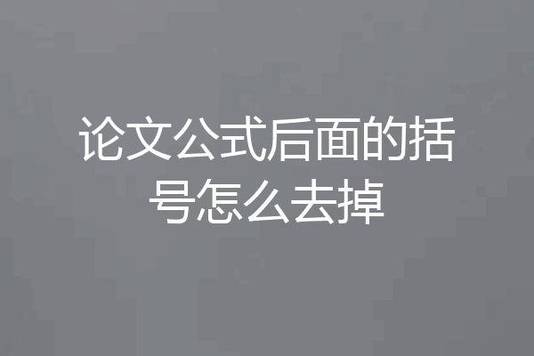 论文公式后面的括号怎么去掉
