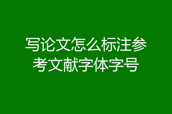 写论文怎么标注参考文献字体字号