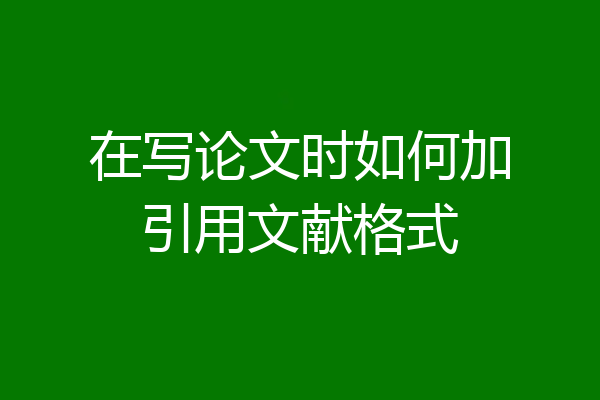 在写论文时如何加引用文献格式