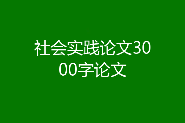 社会实践论文3000字论文