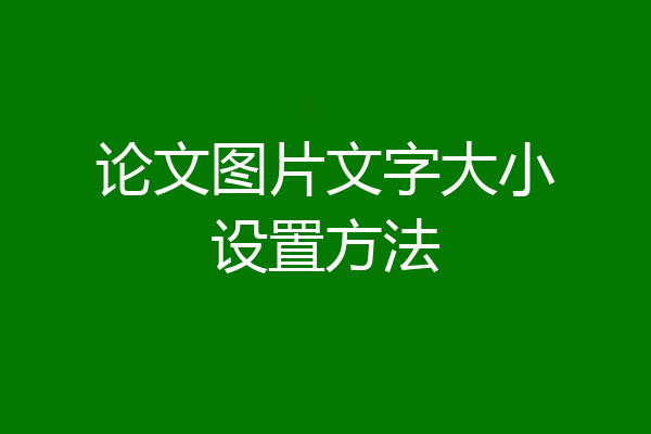 论文图片文字大小设置方法