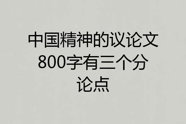 中国精神的议论文800字有三个分论点
