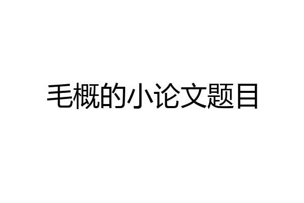 毛概的小论文题目
